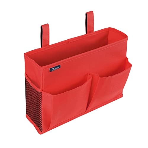 Surblue Caddy Hanging Organizer Bedside Storage Bag for Bunk and Hospital Beds, Red, Small - color: Red, size: Small