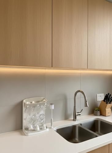 Ubbi Vertical Baby Bottle Drying Rack, Space Saving Countertop Drying Rack Baby Organizer, Oat - color: Oat Vertical Drying Rack
