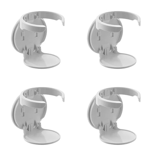 Wall Mounted Foldable Mug Holder, Adjustable Diameter Stable Car Cup Holder, Portable Coffee Cup Organizer for Trucks, Rvs, Vans, Boats, Campers, Caravans, Kitchen Storage (White 4 Pcs) - color: White 4 Pcs