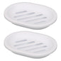 Topsky Soap Dish for Shower, 2pcs Soap Dishes Soap Savers for Bar Soap, Soap Bar Holder Shower with Drip Tray, Plastic Soap Holders with Drain for Kitchen Sink, Easy to Clean, Dry,White - color: White