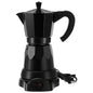 Coffee Pot 6 Cup Electric Espresso Coffee Maker Italian Moka Maker 300ml Portable Aluminum Espresso Machine Cafetera Moka Pot with Detachable Base, Gift for Home Travel(Black) - color: Black