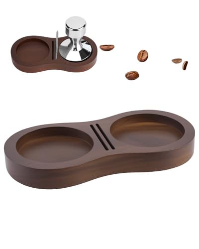 Tamping Station, Walnut Espresso Tamping Station, Espresso Accessories Organizer Compact Coffee Tamper Holder Coffee Maker Tool - color: Brown Station