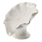 Ceramic Soap Holder, Lotus-Leaf Shape Soap Dish, Delicated Self Draining Sponge Holder for Bathroom Kitchen, Portable Home Soap Saver(White/Green)(White)