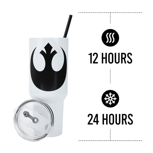 Bioworld Star Wars Rebel Alliance 40 Oz White Stainless Steel Tumbler - color: Rebel Alliance