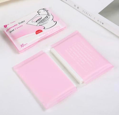 Disposable Toilet Seat Covers – Pack of 10 | XL size | Portable & disposable Travel Toilet Covers for Adults & Kids | Individually Wrapped | Fits Public Toilets | Eco-Friendly