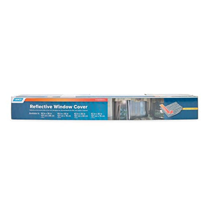 Camco Reflective RV Window Cover | Features a Single Bubble Foil Laminate Insulation, Collapses for Convenient Storage, and Measures 62-Inches (L) x 26-Inches (W) (45163) - size: 62 Inch x 26 Inch
