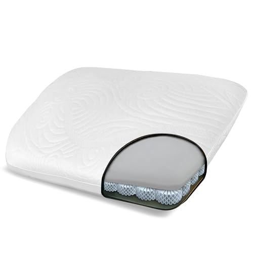 Dormeo True Evolution 4" Ultra-Slim Profile Bed Pillow – Breathable Airflow Design for Cool, Fresh Sleep, Ideal for Stomach and Back Sleepers