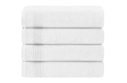 Ozdilek 4-Piece Bath Towels, 27x54 100% Turkish Cotton, Luxury Quick Dry, Extra Large, Fade-Resistant, Eco-Friendly, Spa Towel, Comfortable (White) - color: White