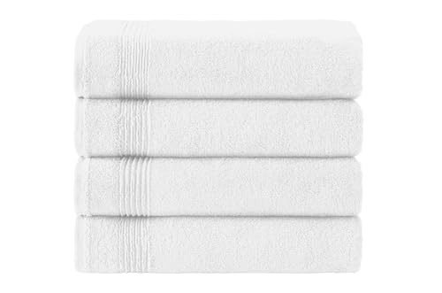 Ozdilek 4-Piece Bath Towels, 27x54 100% Turkish Cotton, Luxury Quick Dry, Extra Large, Fade-Resistant, Eco-Friendly, Spa Towel, Comfortable (White) - color: White