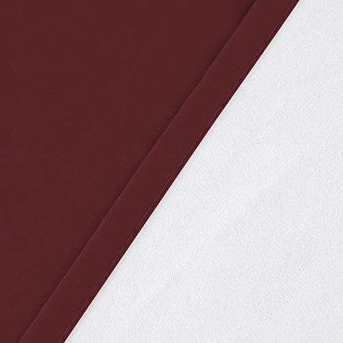 Diamond Home Linens Set of 2 100% Blackout Insulated Rod Pocket Kitchen Curtain Tiers for Small Windows 27" W x 36" L-Burgundy - color: Burgundy, size: 27"W x 36"L (Pack of 2)