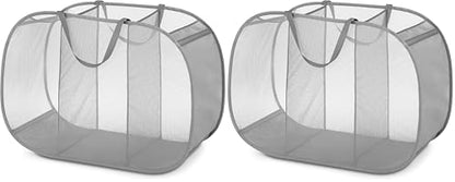 Whitmor Pop & Fold, Paloma Gray Laundry Sorter (Pack of 2) - size: 23"L x 13.5"W x 32"H (Pack of 2)