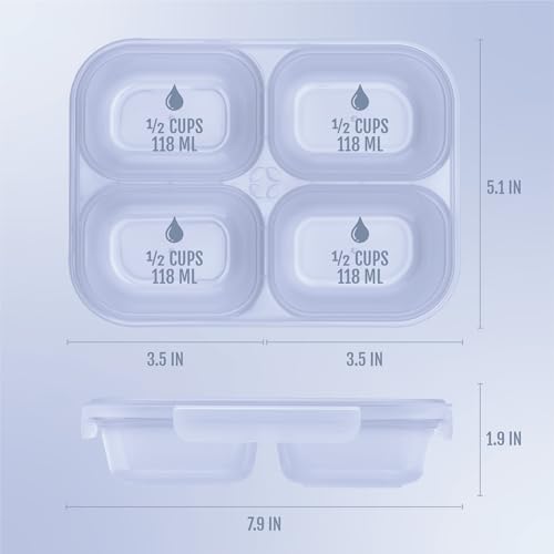 Ello Snap & Nest 10-Piece 2 Cup Plastic Divided Snack Pack Set, Reusable Food Containers for Healthy Eating, Freezer, Dishwasher Safe, Seafoam - color: Seafoam, size: Snackle Box