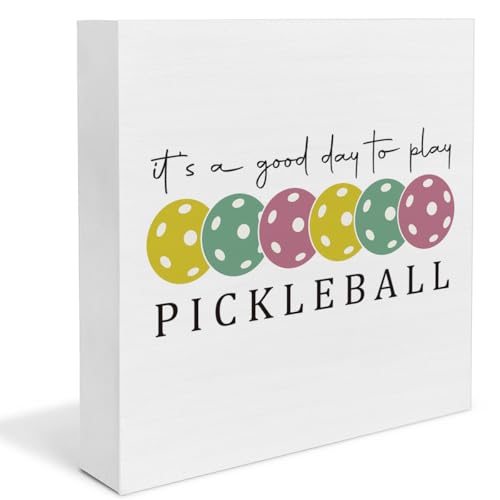 Pickleball Gifts for Women Friends Coworkers, It's a Good Day to Play Pickleball Wooden Sign, Home Office Decor for Desk Shelf - color: PICKLEBALL