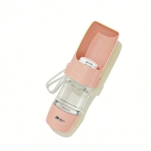 Argo's Pack 2-in-1 Dog Water Bottle & Food Container: Foldable Bowl, Leak-Proof & Portable. Durable Travel Gear for Dogs & Cats. Essential for Walking & Hiking. Perfect for Active Pet Owners. (Pink) - color: Pink