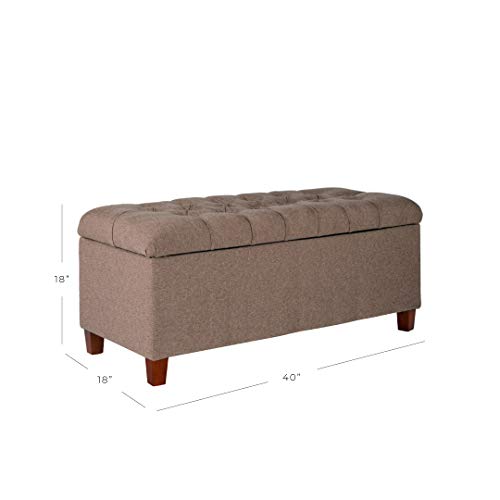 HomePop Ainsley 40" Storage Ottoman Bench - Brown - color: Brown