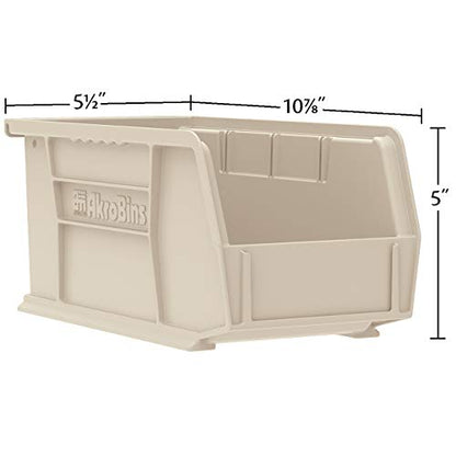 Akro-Mils 30230 AkroBins Plastic Storage Bins, Space-Saving Stackable Bins for Garage, Pantry, Craft Organization, 11" x 5" x 5", Clear, 12-Pack - color: Clear