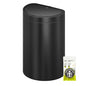 EKO Mirage Semi-Round 47L / 12.4 Gal Motion Sensor Trash Can, Automatic Kitchen Trash Bin with Deodorizer Compartment, Removable Lid & Inner Bucket, Stainless Steel Garbage Can, Matte Black - size: 47L -Premium Semi-Round (Matte Black)