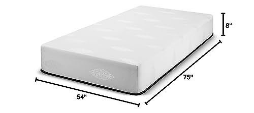 Best 2 Rest Memory Foam Mattress Cooling Gel-Infused Soft- Made in USA (Full, White 8 Inch) - size: 54" x 75", style: 8 Inch