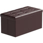 BRIAN & DANY 30 Inches Storage Ottoman Bench, Faux Leather Ottoman with Storage, Folding Bench Shoe, Foot Rest Stool, for Living Room, Brown - color: Leather-brown