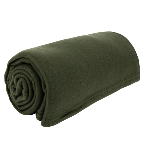 (24 Pack) Bulk Fleece 50x60 Throw Blankets for Wedding Favors, Homeless Women, Men, Homes, Bed, Sofa, Couch, Office, Pet Blankets, Travel | Soft Warm Lightweight Throw Blankets in Bulk (Dark Green) - color: Dark Green