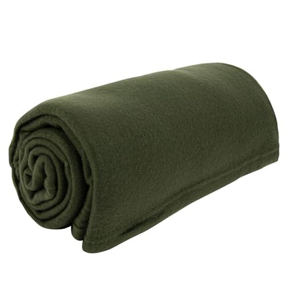 (24 Pack) Bulk Fleece 50x60 Throw Blankets for Wedding Favors, Homeless Women, Men, Homes, Bed, Sofa, Couch, Office, Pet Blankets, Travel | Soft Warm Lightweight Throw Blankets in Bulk (Dark Green) - color: Dark Green