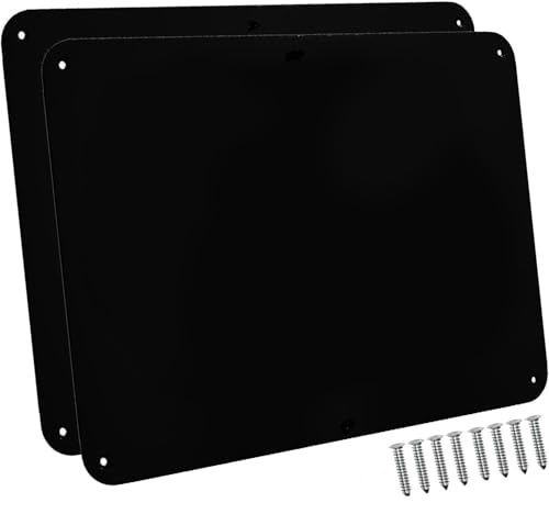 9 inches x 6.5 inches Stainless Steel Plate for Magnets, 3M Adhesive Back, Mounting Screws, Ideal for Magnetic Shelf, Spice Holders, Fridge Magnets. Mount Anywhere! (Black, 2 Pack) - color: Black, size: 2 PACK