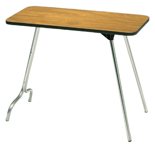 Surco A1632O All Purpose Oak Finish 16" x 32" Folding Portable Table - Ideal for Camping, Arts and Crafts, and More