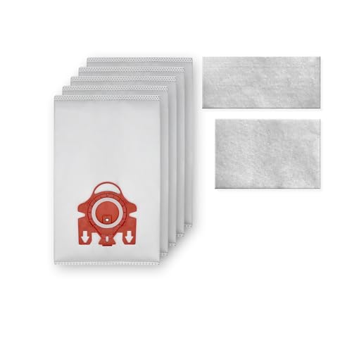 Vacuum Cleaner Dust Bags with Filters – Replacement for FJM Complete C1, Compact C1 & C2 Series – S6000, S4000, S700, S500, S300 – 5 Bags + 2 Filters - size: 5 Pack