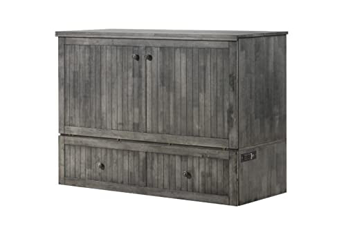 Mega Solutions Murphybedz Tuscany Murphy Cabinet Chest Bed with Charging Station 6 Inch (Galaxy Grey, Queen) - color: Galaxy Grey, size: Queen (U.S. Standard)