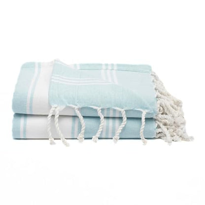 Cotton Turkish Beach Towel with Towels Oversized 36"x72" Pool Absorbent Extra Large Quick Dry Sand Travel Towel (Aqua Blue, 2 Pack) - color: Aqua Blue, size: 2 Pack