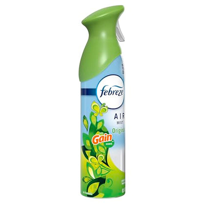 Febreze Air Mist, Air Freshener Spray, Odor Fighting Room Spray, Deodorizer for Home Bathroom Kitchen Office Apartment Dorm Room Classroom, Gain Original Scent, 8.1oz (Pack of 6) - style: Gain Original