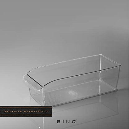 BINO | Plastic Storage Bins, Large | THE CURVE COLLECTION | Multi-Use Fridge / Freezer Organizer | Built-In Handle | BPA-Free | Pantry and Home Organization - size: Large