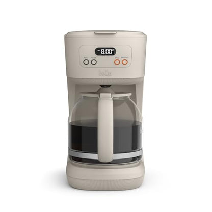 BELLA 12 Cup Programmable Coffee Maker, Reusable Dishwasher Safe Accessories, Easy LCD display, Auto Shutoff, 900 watt, Oatmilk - color: Oatmilk