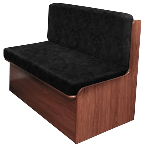 ANARACHON Leather Look RV Camper Dinette Cushion Covers, Washable RV Couch Cushion Covers Dinette Booth Seats Stretchable Camper Seat Covers (03 Black, 1 Set) - color: 03 Black, size: 1 Set