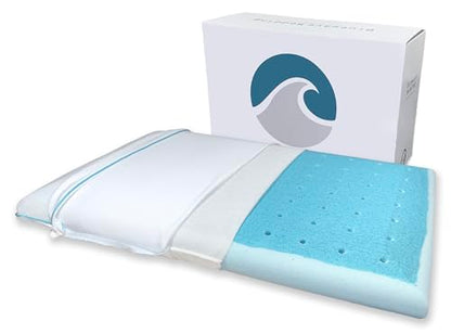 Bluewave Bedding Ultra Slim Max Cool CarbonBlue Gel Memory Foam Pillow for Stomach and Back Sleepers - Thin, Flat Design with Advanced Cooling (2.75-Inch Height, Standard Size) - style: 2.75"H Ultra Slim Max Cool (Standard)