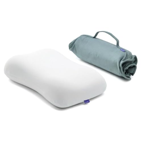 Cushion Lab Travel Deep Sleep Pillow – Compact Memory Foam Neck Pillow for Sleeping, Portable Pillow for Hotels, Camping, Side & Back Sleepers, On-the-Go – Wellness Green - color: Wellness Green