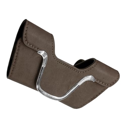 Sunglass Holder for Car Visor Clip, Suede Glasses Storage Box with Magnetic Closure, Soft Eyeglasses Protective Case, Universal Auto Interior Organizer Accessories for Men/Women (Brown) - color: Brown