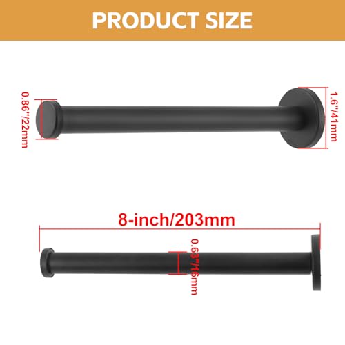 Wall Hooks Heavy Duty Coat Hooks Stainless Steel Clothes Hanger for Hanging Bathroom Towels Handbag Black 8-inch Length with 16mm Shank Dia - Pack of 4 - color: Black, size: 8" Length 16mm Shank