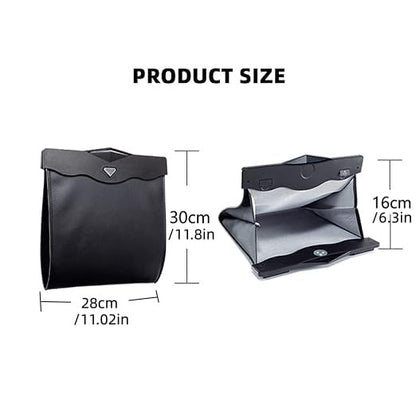 item_name :AOWIS Car Leather Trash Bag Smart LED Waterproof Organizer Storage Garbage Can (KHAKI) - color: Khaki