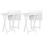 PJ Wood Conventional Solid and Sturdy Wood Construction Portable Folding TV Snack Tray Table Desk Serving Stand, White (4-Piece Set) - color: White, size: 4-Piece Set
