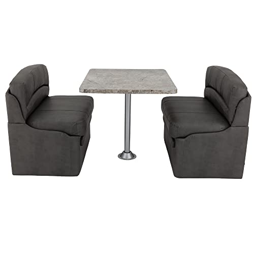 RecPro 36" RV Dinette Booth Set with Table and Leg | Two Dinette Booths (Gunmetal, Luna Imperial) - color: Luna Imperial, size: Gunmetal