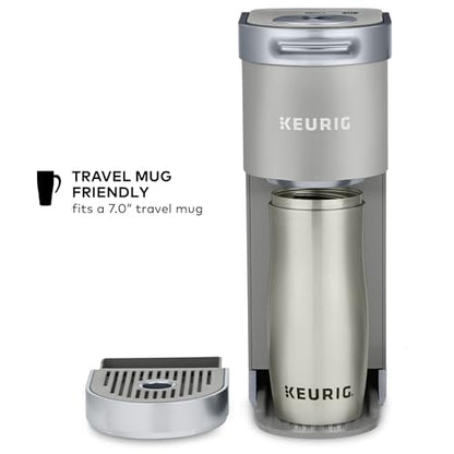 Keurig K-Mini Plus Single Serve K-Cup Pod Coffee Maker, with 6 to 12oz Brew Size, Stores up to 9 K-Cup Pods, Travel Mug Friendly, Studio Gray