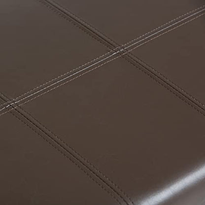 SIMPLIHOME Dover Storage Ottoman Bench - 36 inch Wide Upholstered Vegan Leather Rectangular Lift-Top Ottoman in Chocolate Brown, Contemporary Bench for Living Room with Safety Hinges - color: Chocolate Brown