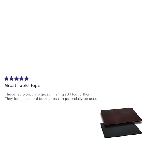 Flash Furniture Glenbrook 24'' x 42'' Rectangular Table Top with Black or Mahogany Reversible Laminate Top (Pack of 1) - color: Black/Mahogany, size: 24" x 42" Rectangular