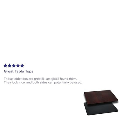 Flash Furniture Glenbrook 24'' x 42'' Rectangular Table Top with Black or Mahogany Reversible Laminate Top (Pack of 1) - color: Black/Mahogany, size: 24" x 42" Rectangular