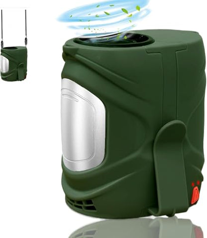 2026 AI Portable Waist Fan, Personal Fan Rechargeable With 6-Speed 16000RPM Strong Airflow, 40H Runtime Wearable Belt Cooler, Hands-Free Shirt/Belt/Neck Fan for Camping, Jobsite, Outdoor (Dark Green) - color: Dark Green