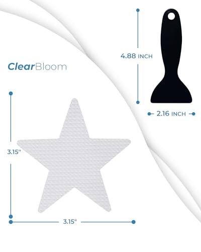 Anti Slip Shower Stickers 24 PCS, Invisible Non-Slip Shower Stars for Adults, Premium Adhesive Bath Tub Stickers (Clear) - color: Clear, size: Star