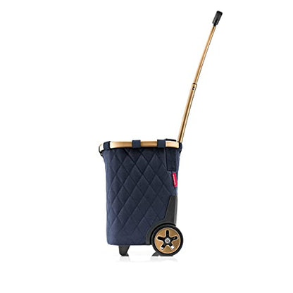 reisenthel carrycruiser Rhombus Midnight Gold - Portable Shopping Trolley with Sturdy Aluminum Frame, Shoulder Strap and Removable mesh Inner Bag -Water-Repellent - color: Rhombus Midnight Gold