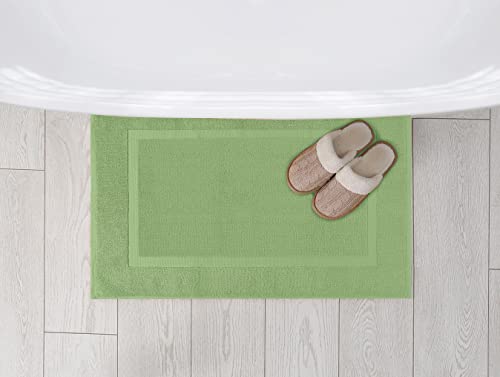 Utopia Towels Cotton Banded Rug, Bath Mats, Not a Bathroom Rug, 21 by 34 Inches, 100% Ring Spun Cotton, Highly Absorbent Shower Bathroom Floor Mat,Sage Green, 2 Pack - color: Sage Green