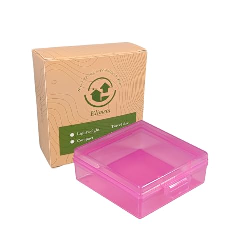 Soap Container, Shower Square Bar Holder Fit Handmade Soap, Travel Soap Case (Pink) - color: Pink